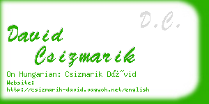 david csizmarik business card